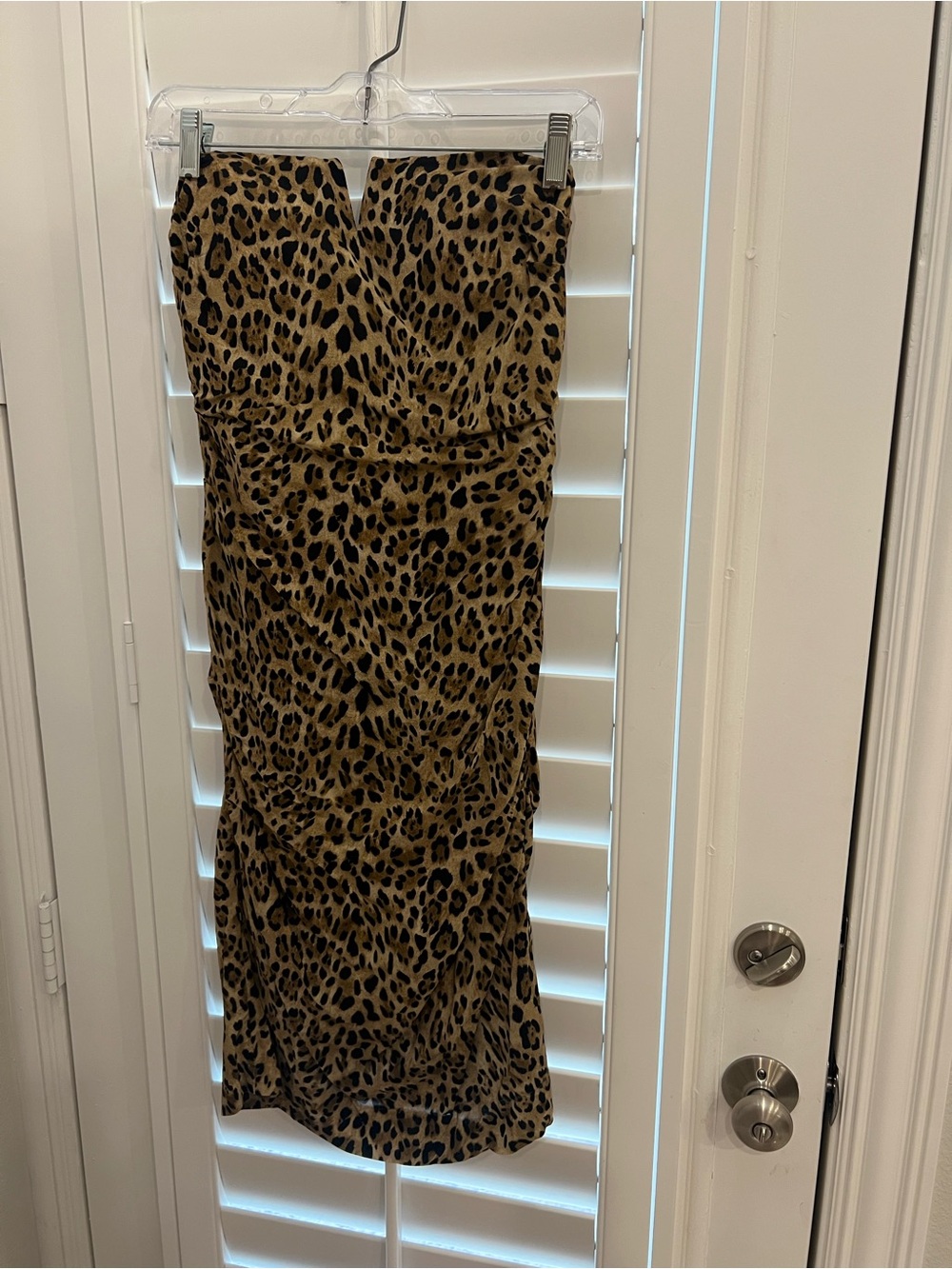 Nicole Miller Strapless Leopard Print Midi Dress - Tan & Black ( never worn)